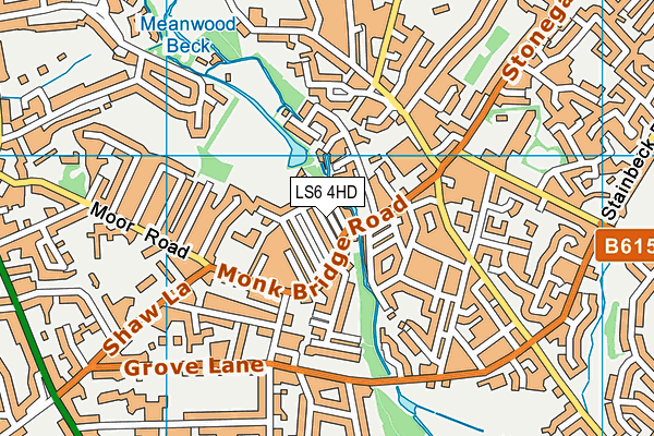 LS6 4HD map - OS VectorMap District (Ordnance Survey)