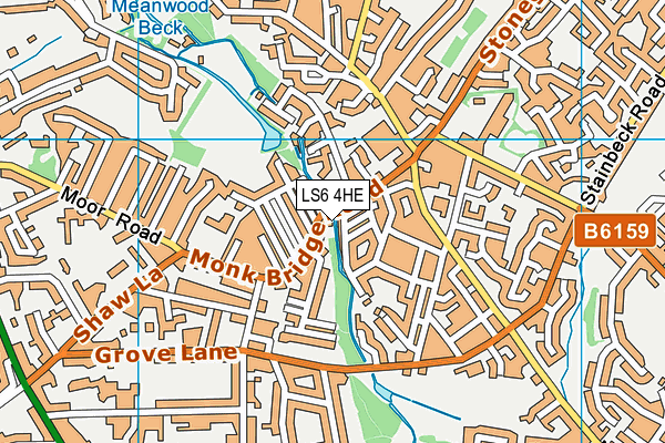 LS6 4HE map - OS VectorMap District (Ordnance Survey)