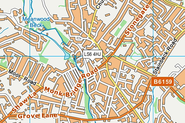 LS6 4HJ map - OS VectorMap District (Ordnance Survey)