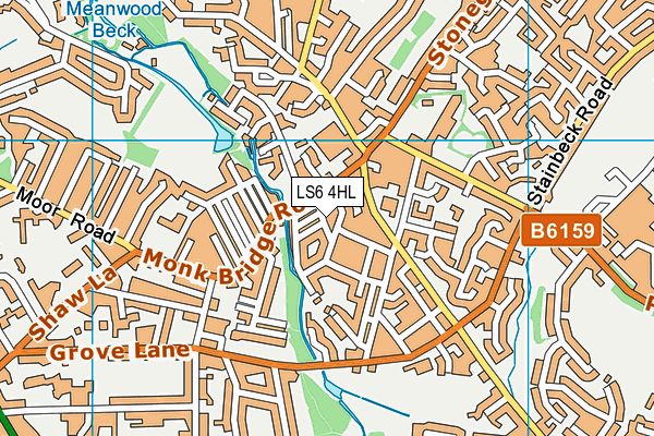LS6 4HL map - OS VectorMap District (Ordnance Survey)