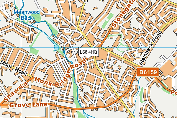 LS6 4HQ map - OS VectorMap District (Ordnance Survey)