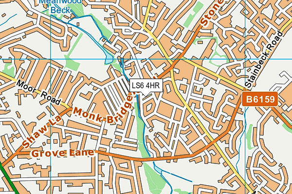 LS6 4HR map - OS VectorMap District (Ordnance Survey)