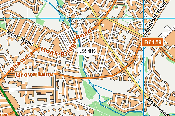 LS6 4HS map - OS VectorMap District (Ordnance Survey)