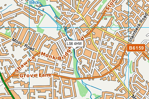 LS6 4HW map - OS VectorMap District (Ordnance Survey)