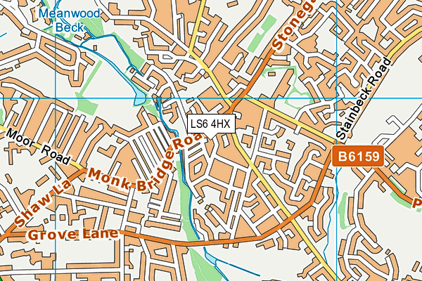 LS6 4HX map - OS VectorMap District (Ordnance Survey)