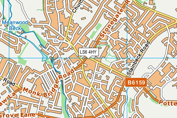 LS6 4HY map - OS VectorMap District (Ordnance Survey)
