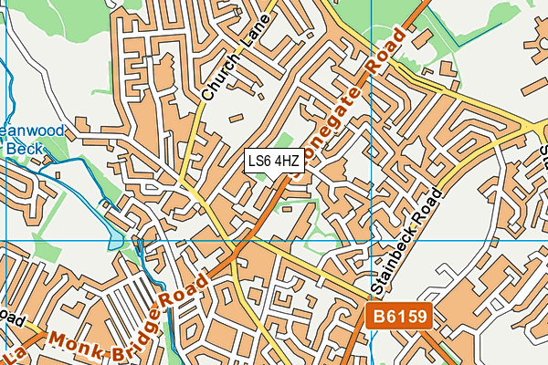 LS6 4HZ map - OS VectorMap District (Ordnance Survey)