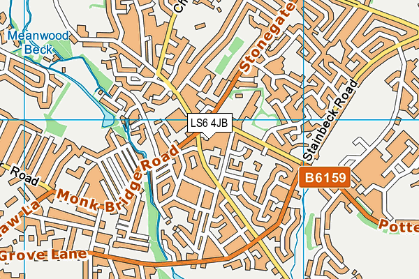 LS6 4JB map - OS VectorMap District (Ordnance Survey)