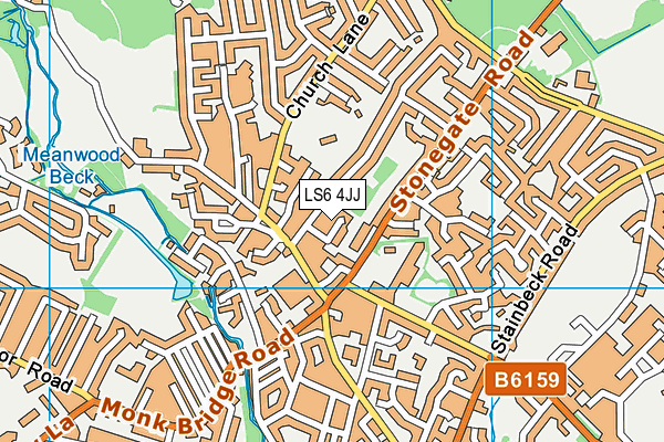 LS6 4JJ map - OS VectorMap District (Ordnance Survey)