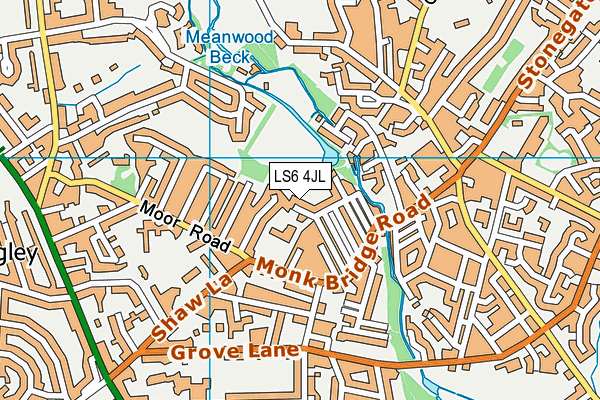 LS6 4JL map - OS VectorMap District (Ordnance Survey)