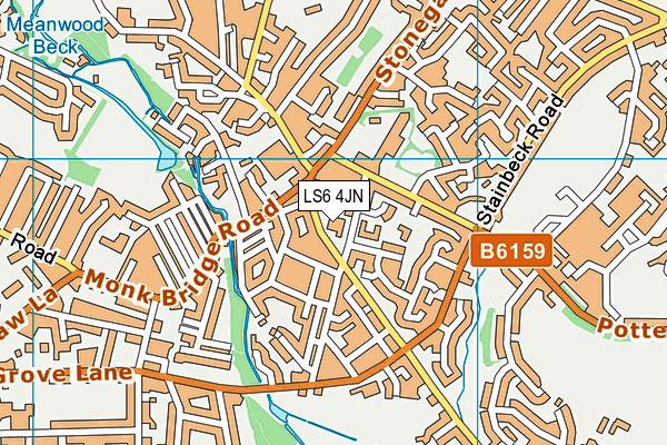 LS6 4JN map - OS VectorMap District (Ordnance Survey)
