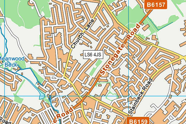 LS6 4JS map - OS VectorMap District (Ordnance Survey)