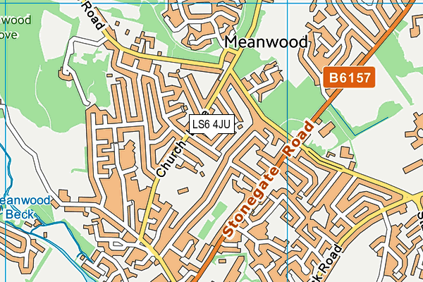 LS6 4JU map - OS VectorMap District (Ordnance Survey)