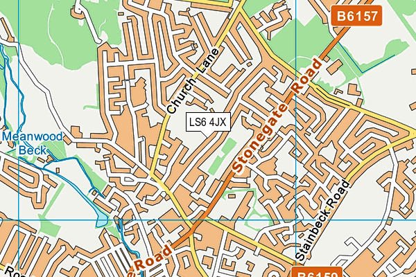 LS6 4JX map - OS VectorMap District (Ordnance Survey)