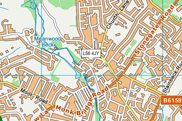 LS6 4JY map - OS VectorMap District (Ordnance Survey)