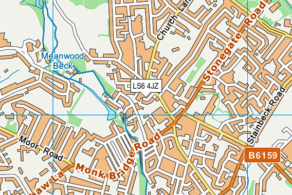 LS6 4JZ map - OS VectorMap District (Ordnance Survey)