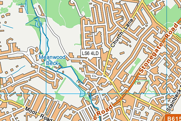 Meanwood Church of England Primary School map (LS6 4LD) - OS VectorMap District (Ordnance Survey)