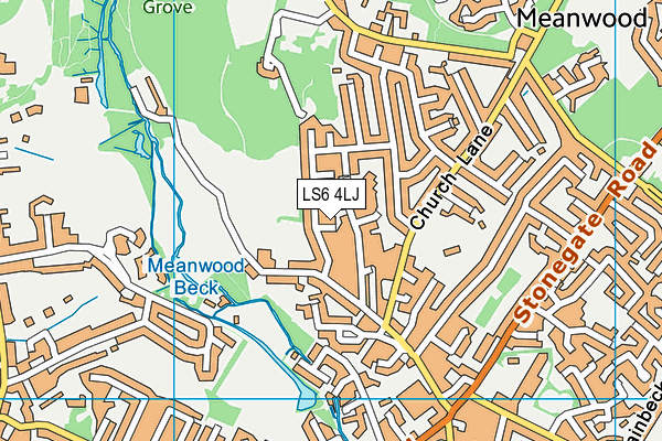 LS6 4LJ map - OS VectorMap District (Ordnance Survey)