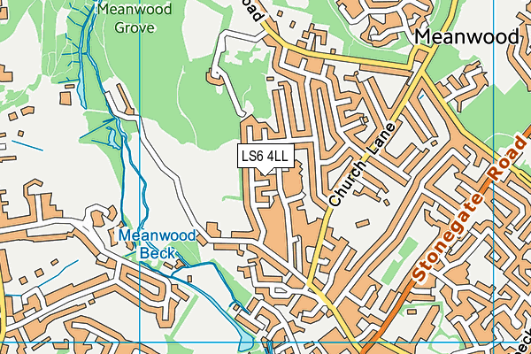 LS6 4LL map - OS VectorMap District (Ordnance Survey)