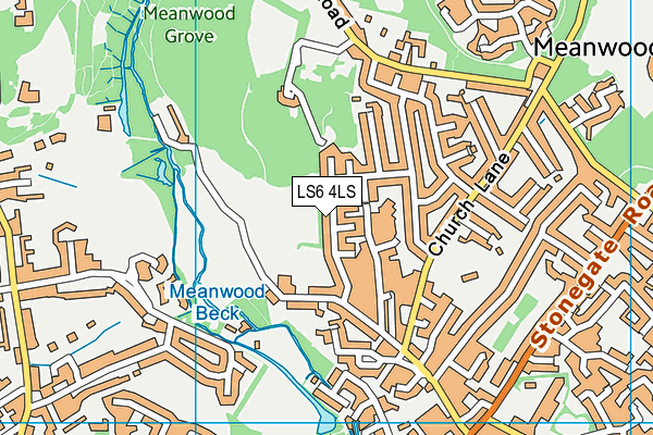 LS6 4LS map - OS VectorMap District (Ordnance Survey)