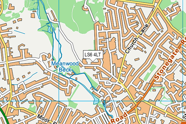 LS6 4LT map - OS VectorMap District (Ordnance Survey)