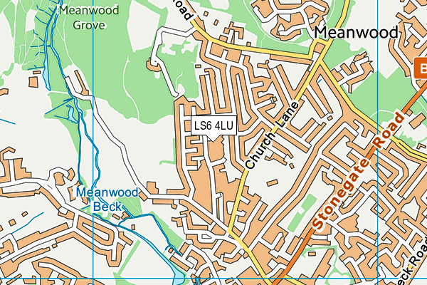 LS6 4LU map - OS VectorMap District (Ordnance Survey)