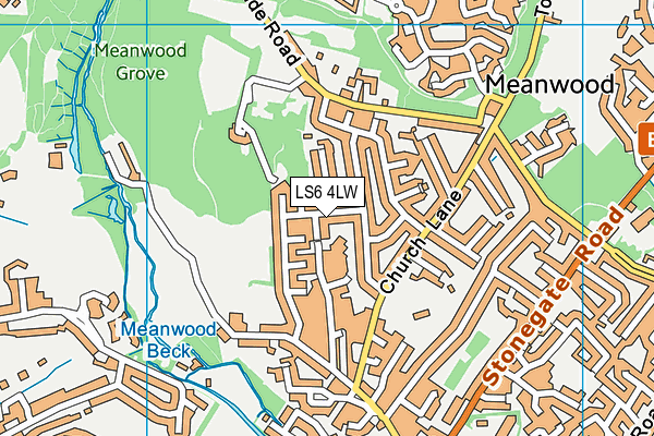 LS6 4LW map - OS VectorMap District (Ordnance Survey)