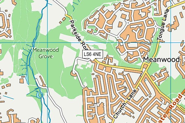 Meanwood Cricket Club map (LS6 4NE) - OS VectorMap District (Ordnance Survey)