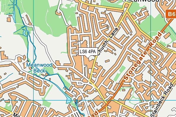LS6 4PA map - OS VectorMap District (Ordnance Survey)