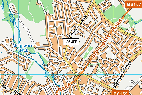 LS6 4PB map - OS VectorMap District (Ordnance Survey)