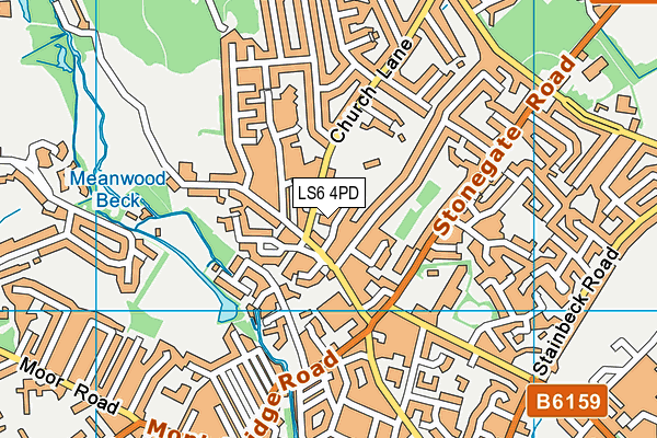 LS6 4PD map - OS VectorMap District (Ordnance Survey)