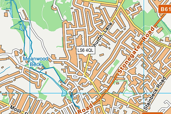 LS6 4QL map - OS VectorMap District (Ordnance Survey)