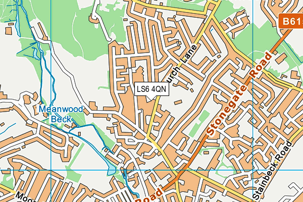 LS6 4QN map - OS VectorMap District (Ordnance Survey)
