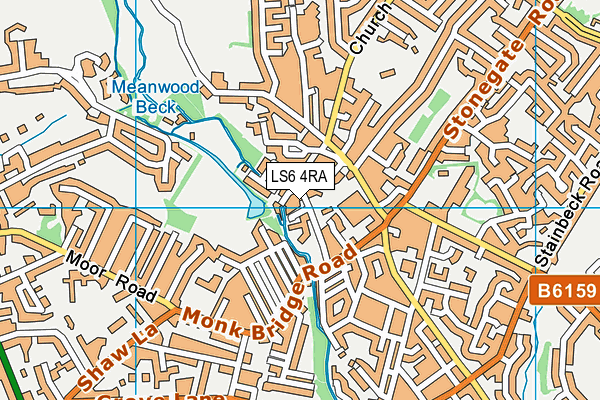 LS6 4RA map - OS VectorMap District (Ordnance Survey)
