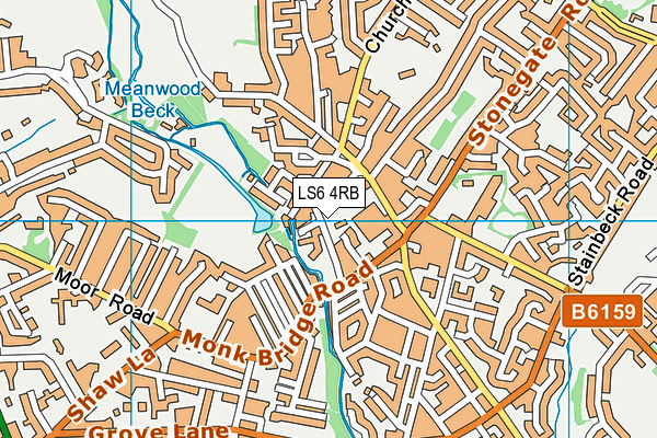 LS6 4RB map - OS VectorMap District (Ordnance Survey)