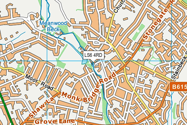 LS6 4RD map - OS VectorMap District (Ordnance Survey)