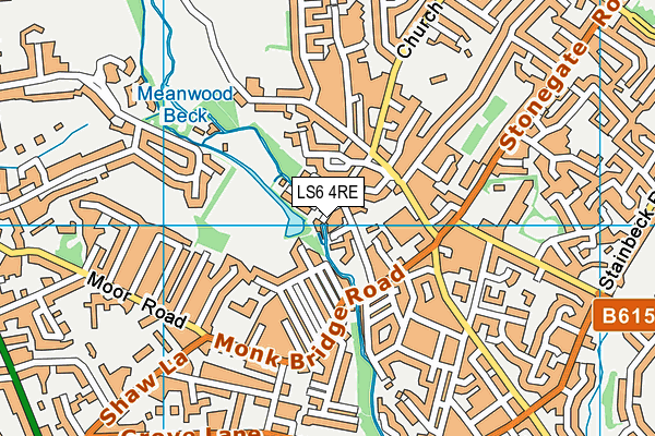 LS6 4RE map - OS VectorMap District (Ordnance Survey)