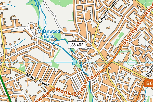 LS6 4RF map - OS VectorMap District (Ordnance Survey)