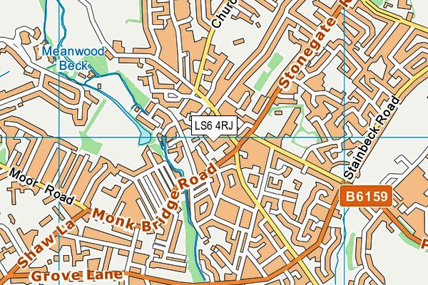 LS6 4RJ map - OS VectorMap District (Ordnance Survey)