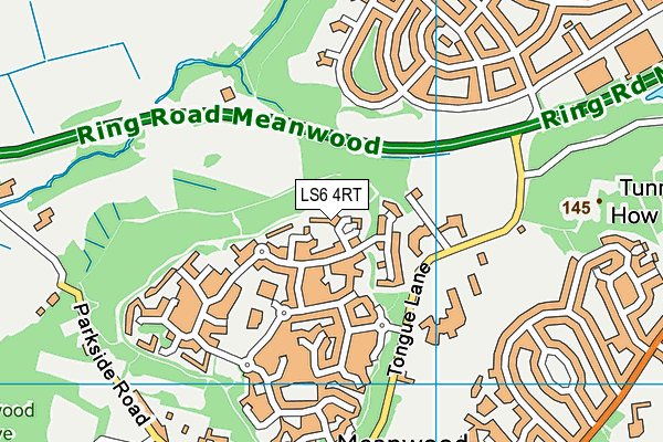 LS6 4RT map - OS VectorMap District (Ordnance Survey)