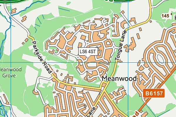 LS6 4ST map - OS VectorMap District (Ordnance Survey)