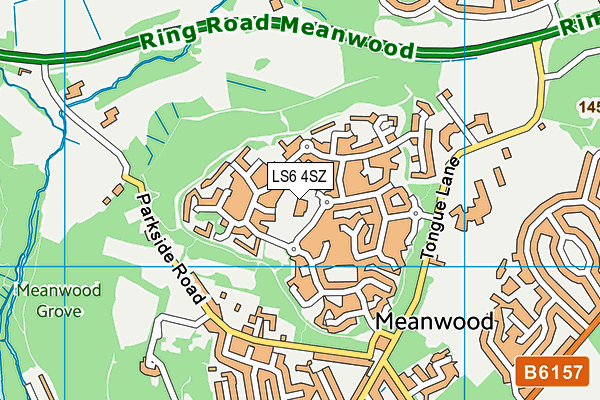 LS6 4SZ map - OS VectorMap District (Ordnance Survey)