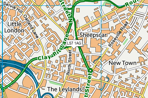 LS7 1AG map - OS VectorMap District (Ordnance Survey)