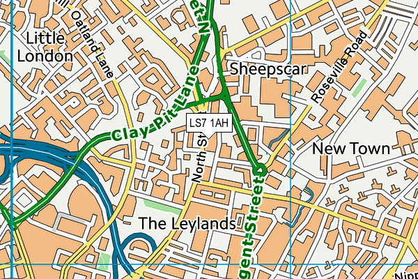 LS7 1AH map - OS VectorMap District (Ordnance Survey)