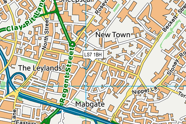 LS7 1BH map - OS VectorMap District (Ordnance Survey)