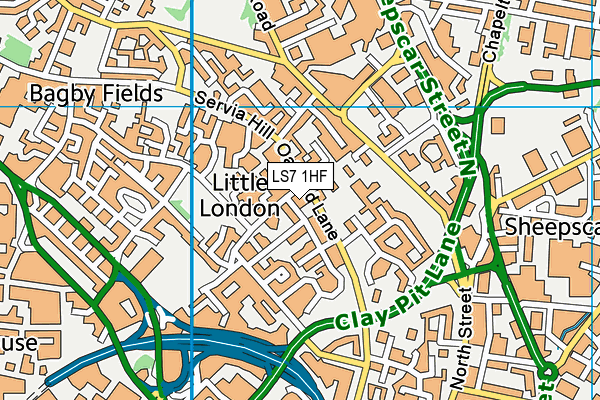 LS7 1HF map - OS VectorMap District (Ordnance Survey)