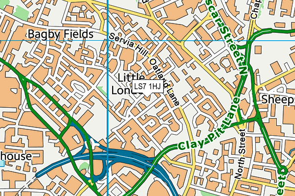 LS7 1HJ map - OS VectorMap District (Ordnance Survey)