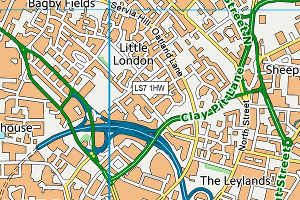 LS7 1HW map - OS VectorMap District (Ordnance Survey)