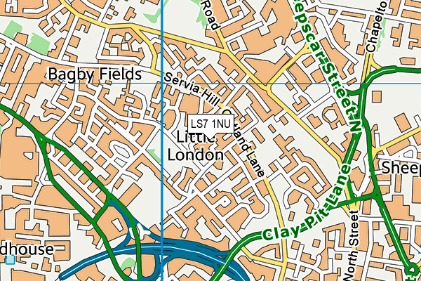 LS7 1NU map - OS VectorMap District (Ordnance Survey)