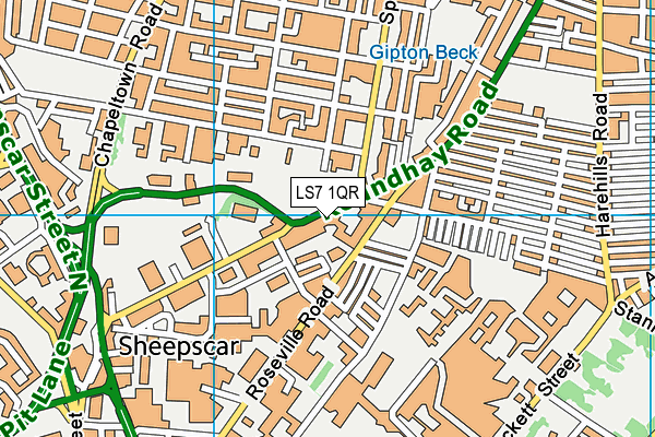 LS7 1QR map - OS VectorMap District (Ordnance Survey)